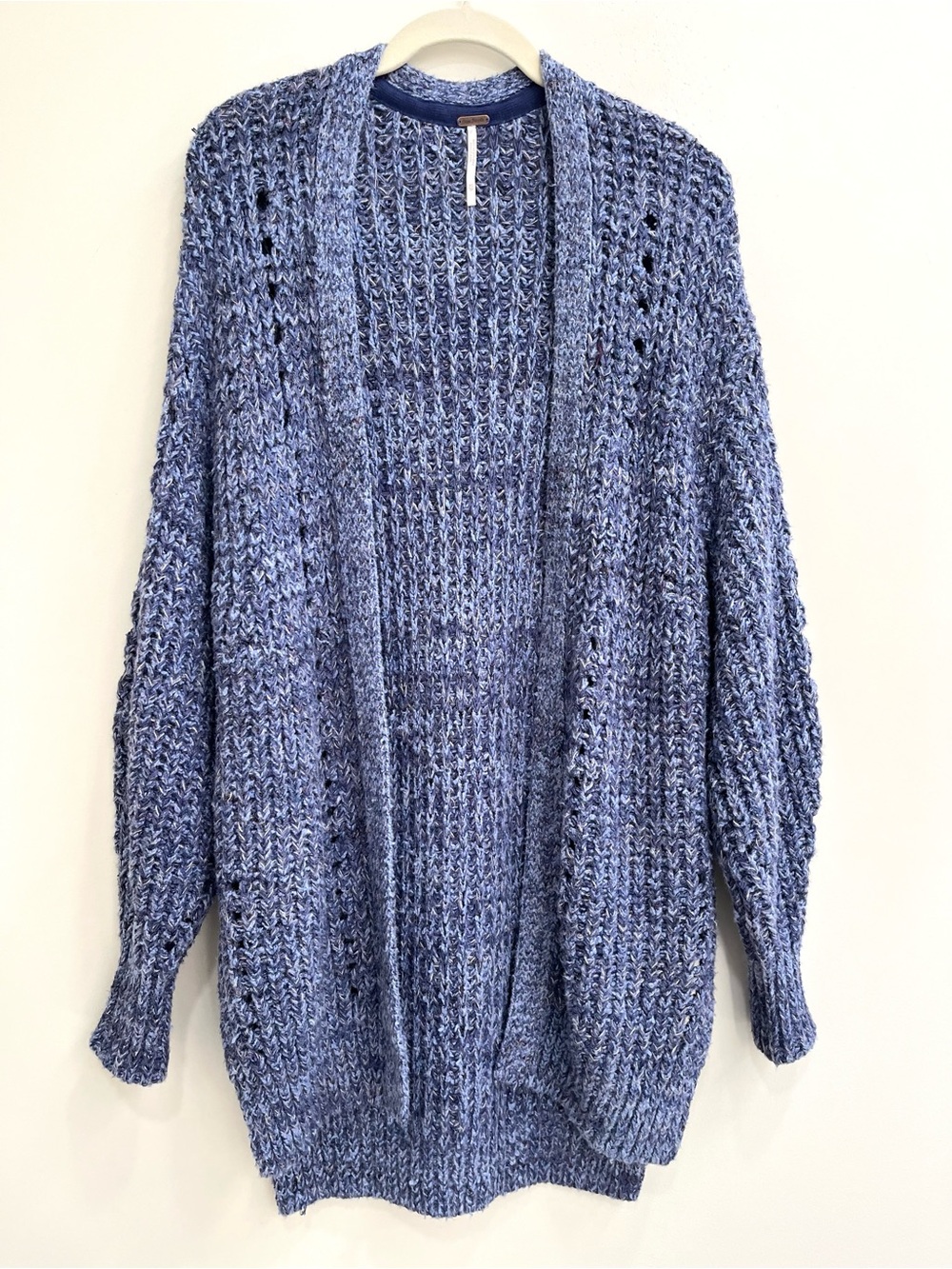 Free People blueberry combo slouchy smoothie knit cardigan oversized open front